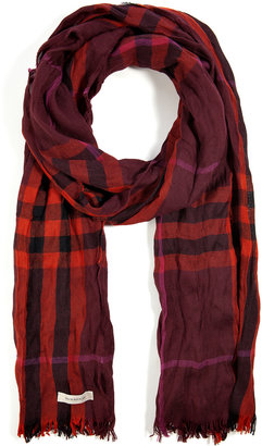 Burberry Shoes & Accessories Wool-Cashmere Giant Check Crinkle Scarf Gr. ONE SIZE
