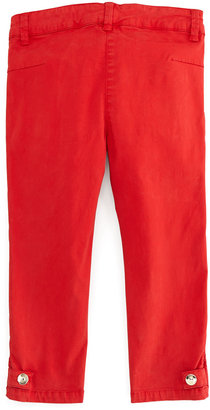 Chloé Satin-Stretch Pants, Red, Sizes 2Y-5Y