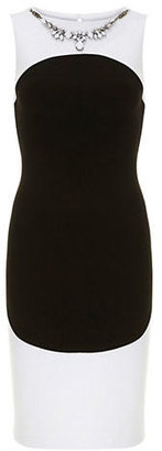 Dorothy Perkins Luxe Black and Whte Color Block Dress