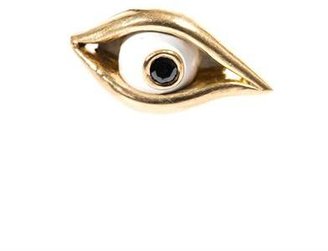 ALISON LOU Diamond, enamel & yellow gold Eye earring