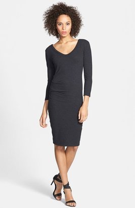 James Perse Double V Tucked Dress