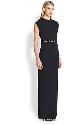 Adam Lippes Peek-a-Boo Lace-Detail Gown