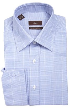 Alara pale blue plaid-check cotton point collar dress shirt