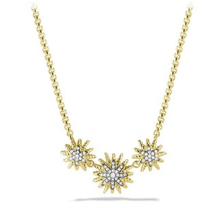 David Yurman Starburst Necklace with Diamonds in Gold