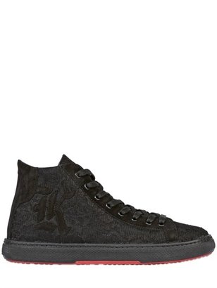 20mm Lace & Leather High Top Sneakers