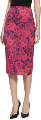 Michael Kors Floral-Print Pencil Skirt