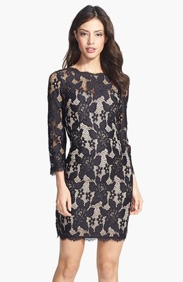 Adrianna Papell Long Sleeve Lace Cocktail Dress