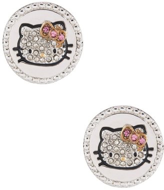 Hello Kitty Crystal Disc Stud Earrings