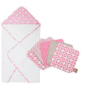 Trend Lab 6-pc. Lily Hooded Towel and Wash Cloth Set *