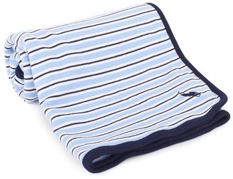 Ralph Lauren Blue Striped Jersey Blanket