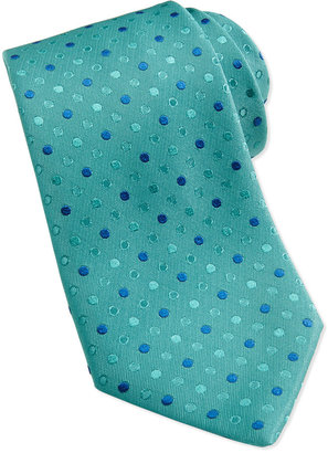 Charvet Dot Pattern Silk Tie, Teal/Blue