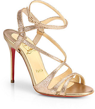 Christian Louboutin Audrey Glitter Strappy Sandals