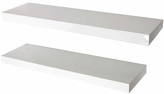 70cm Set of 2 Floating Shelves - White Gloss