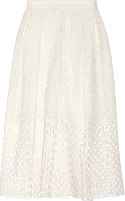 Tibi Sonoran eyelet-cotton skirt