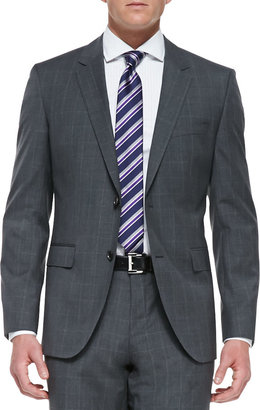 HUGO BOSS Melange Windowpane 2-Button Suit