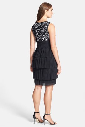 Maggy London 'Plume' Lace Bodice Tiered Dress