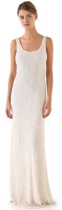 Theia Allover Beaded Gown