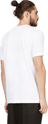Comme des Garcons Homme Plus White Cut-Out "Live Free" T-Shirt