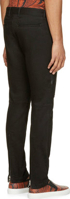 Givenchy Black Leather-Patched Biker Jeans