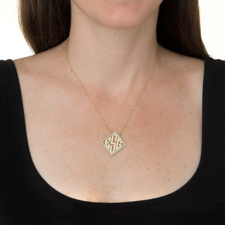 Kacey K Fine Jewelry Block Monogram Necklace With Diamonds
