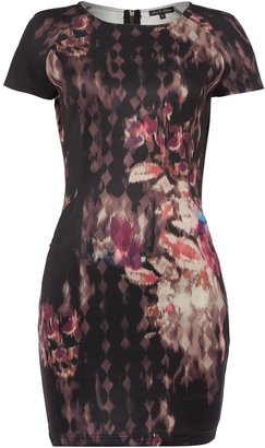 House of Fraser Rock and Religion Short sleeved printed bodycon dress