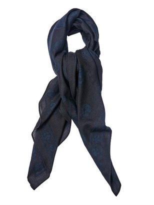 Alexander McQueen Skull-print wool-blend scarf