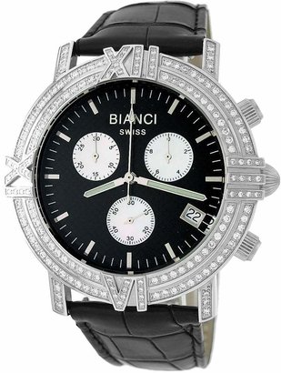 Roberto Bianci Men's 1849F_BLK_BLKBND Diamond Accented Chronograph Date Watch