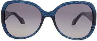 Carolina Herrera Round Plastic Sunglasses with Gradient Lens, Shimmery Blue