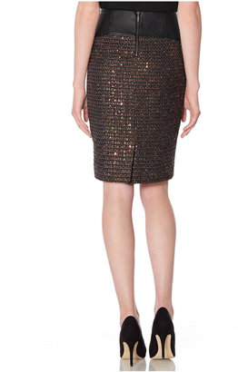 The Limited High Waist Tweed Shine Pencil Skirt