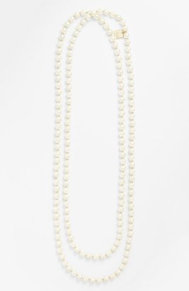 Anne Klein Long Glass Pearl Necklace