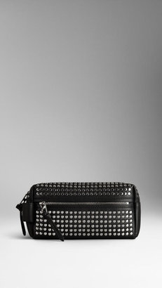 Burberry Large Studded Leather Beauty Pouch