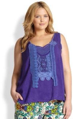 Johnny Was Johnny Was, Sizes 14-24 Crochet Collage Tank