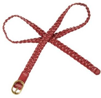 Mantaray Pack of two tan plain and red plaited belts