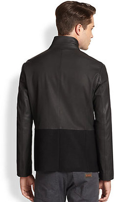 Armani Collezioni Leather & Wool Guru Jacket