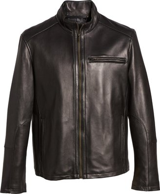 Cole Haan Lambskin Leather Moto Jacket
