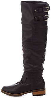 Qupid Lug Sole Knee-High Riding Boots