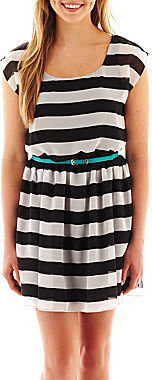 Amy Byer Byer California by & by Belted Striped Dress