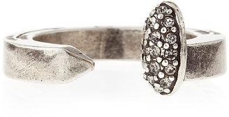 Giles & Brother Pave Railroad Spike Ring, Silvertone