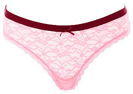 Charlotte Russe Contrast Waist Lace Thong Panties