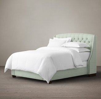 Restoration Hardware Warner Tufted Fabric Bed With Nailheads