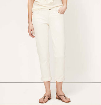 LOFT Petite Modern Straight Cuffed Cropped Jeans in Natural Wash
