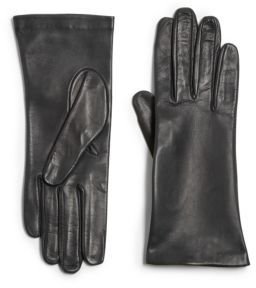 Saks Fifth Avenue Silk-Lined Leather Gloves