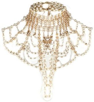 River Island Gold tone pearl Art Deco jewelled cape