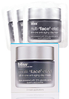 Bliss multi-‘face’-eted all-in-one anti-aging clay mask (3 applications)