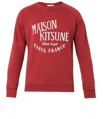 Kitsune Maison Palais Royal-print cotton sweatshirt