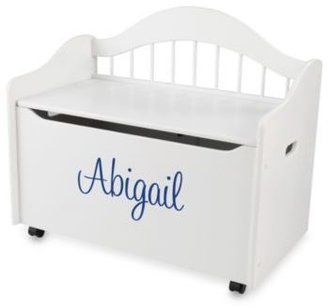 Kid Kraft Emily" Toy Box in White with Blue Lettering
