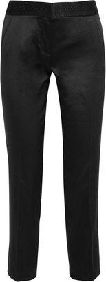 Tory Burch Geoff stretch-silk and cotton-blend straight-leg pants
