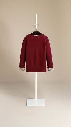 Burberry Check Cuff Cashmere Sweater