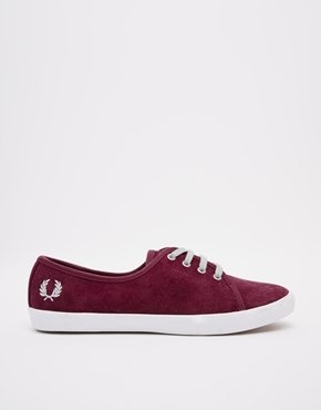Fred Perry Bell Suede Oxblood Plimsoll Trainers