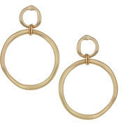 Topshop Womens Double Linked Hoop Earrings - Gold